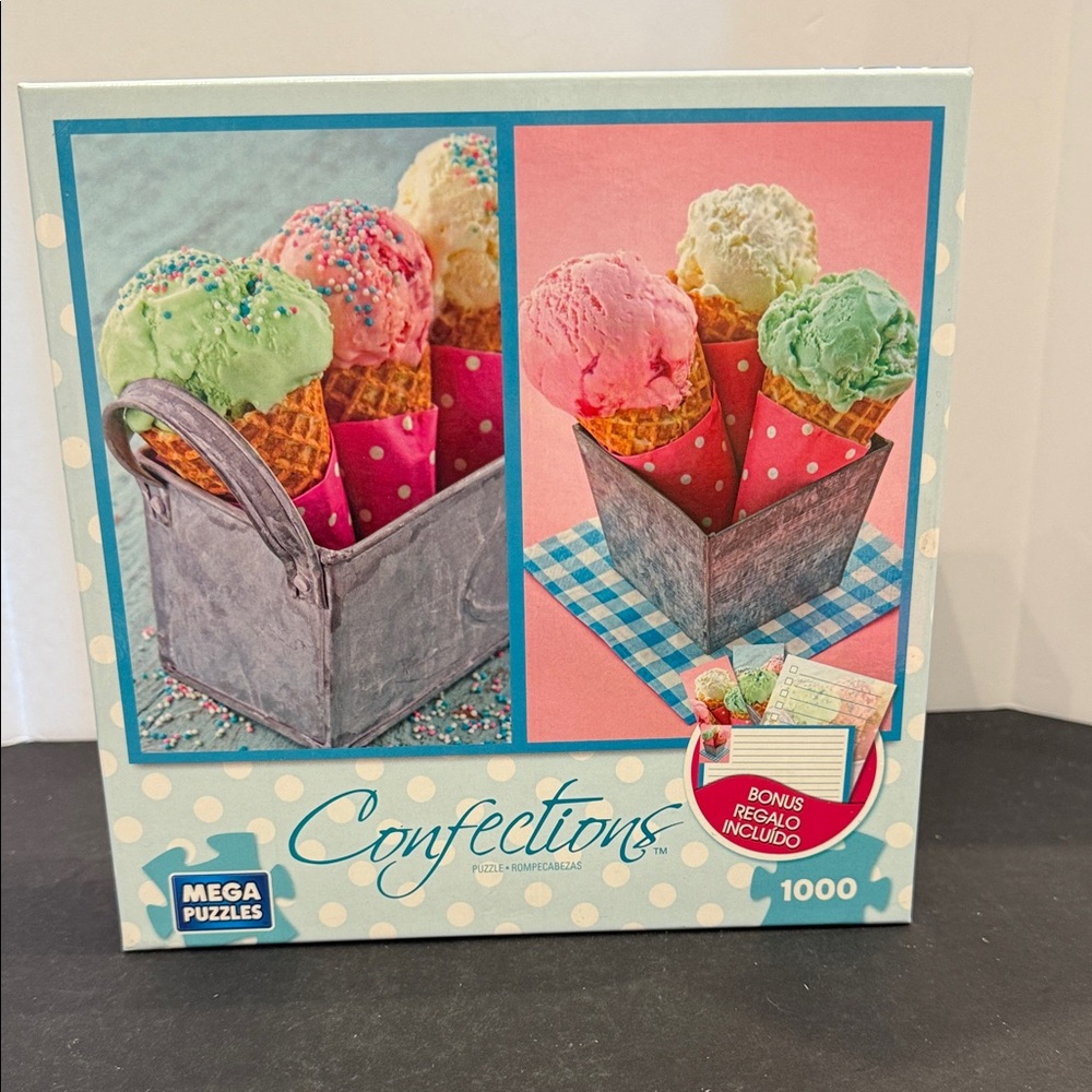 Mega Puzzles Ice Cream Cones in a Metal Basket 1000 Piece Puzzle
